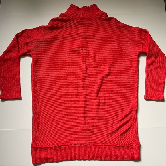 Free People We the free Mock Neck long Sleeve Casey Tunic Top in Red/Orange - Picture 3 of 12